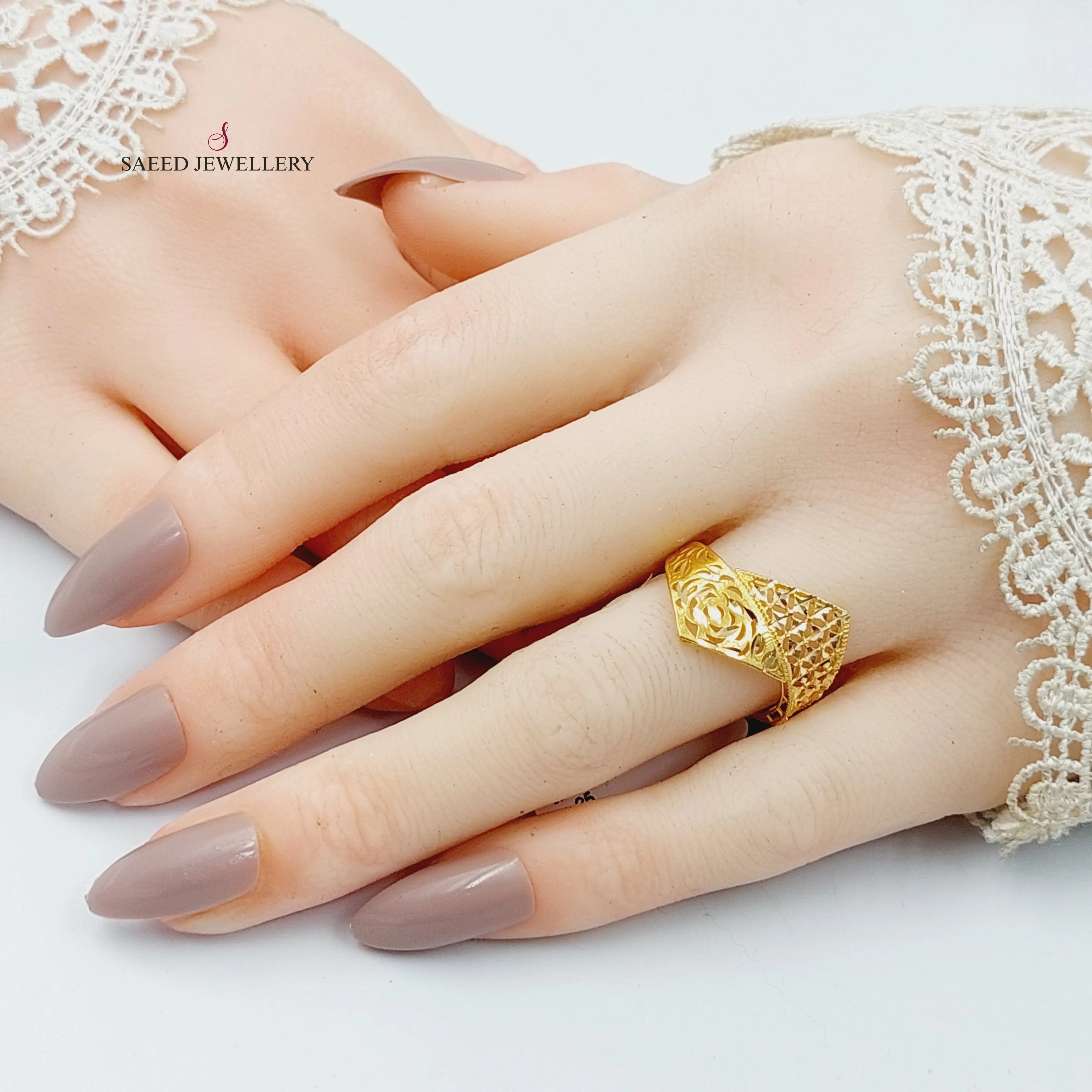 Engraved Pyramid Ring