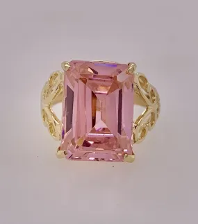 Estate 10K Pink CZ Ring