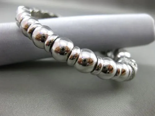 ESTATE 2.05CT DIAMOND 14KT WHITE GOLD CIRCULAR FLEXIBLE FILIGREE BANGLE BRACELET