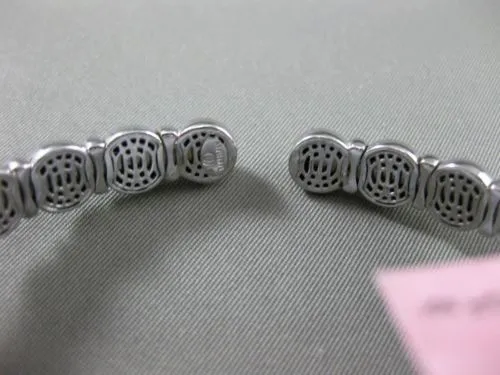 ESTATE 2.05CT DIAMOND 14KT WHITE GOLD CIRCULAR FLEXIBLE FILIGREE BANGLE BRACELET