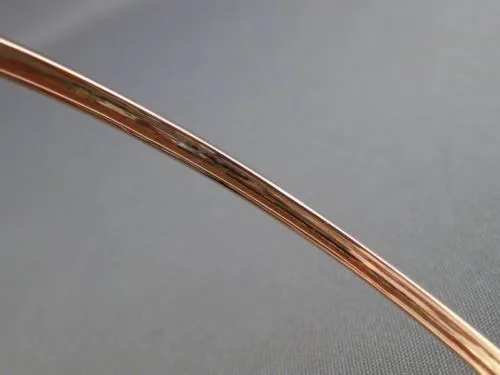 ESTATE .47CT DIAMOND 14KT ROSE GOLD SEMI ETERNITY MILGRAIN BANGLE BRACELET 2.5mm