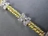 ESTATE WIDE 1.0CT DIAMOND 14KT TWO TONE GOLD FILIGREE BUTTERFLY TENNIS BRACELET