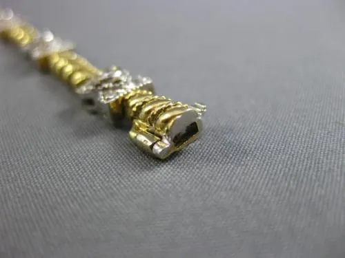 ESTATE WIDE 1.0CT DIAMOND 14KT TWO TONE GOLD FILIGREE BUTTERFLY TENNIS BRACELET