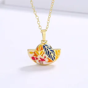 Fashion Jewelry Small Color Enamel Pendant Necklaces for Women in Gold Color