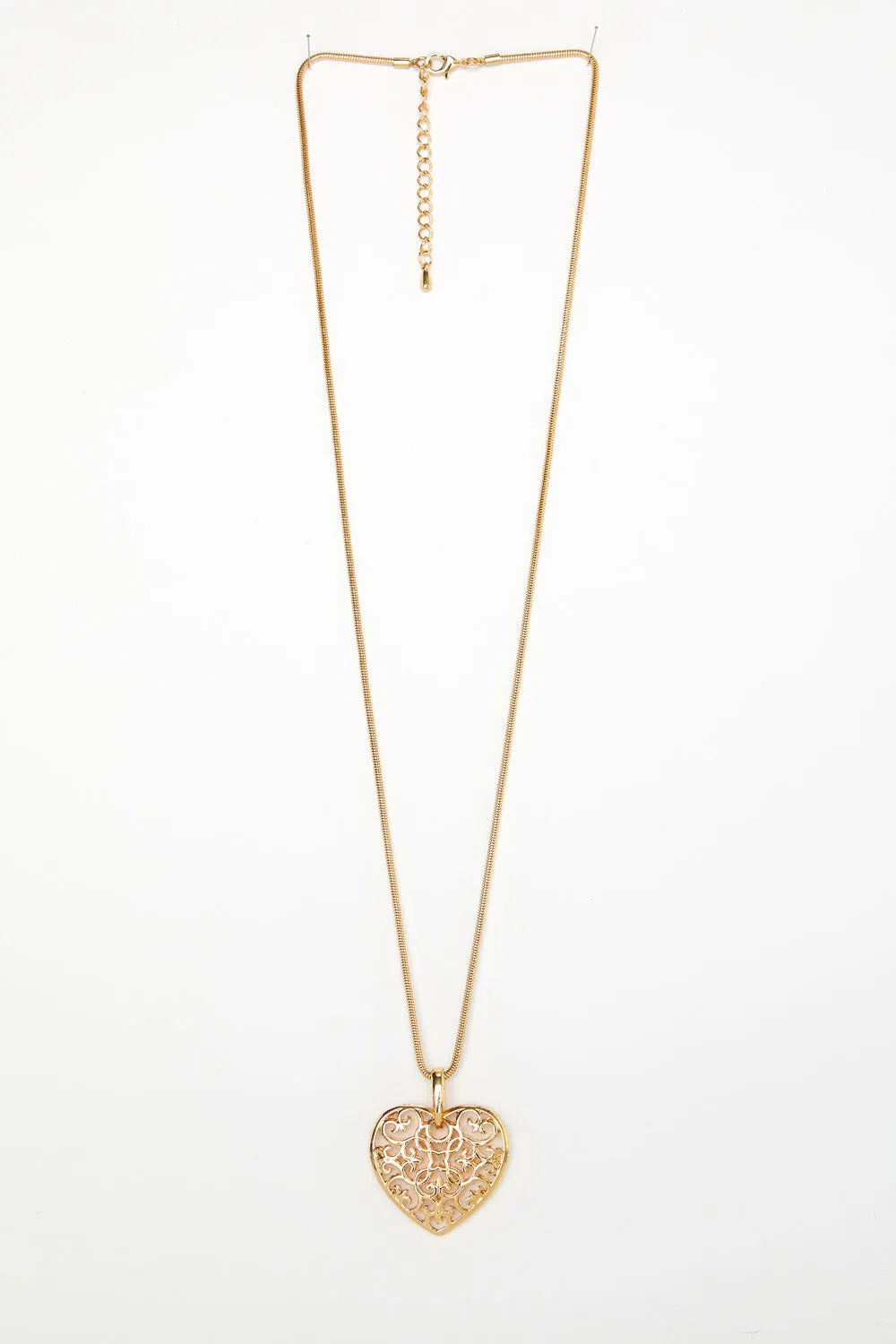 Filigree Heart Necklace - Gold