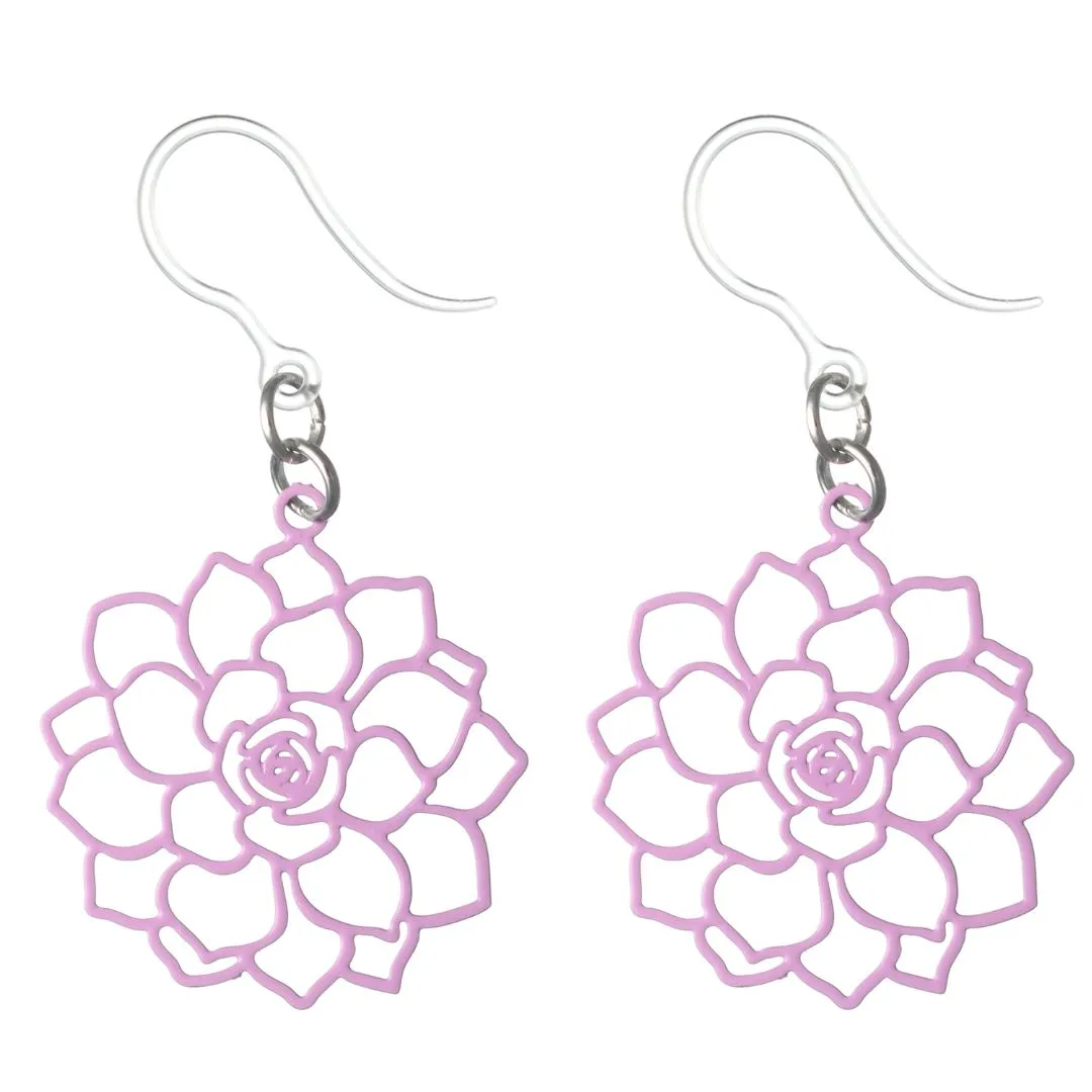 Filigree Rose Dangles Hypoallergenic Earrings for Sensitive Ears Made with Plastic Posts