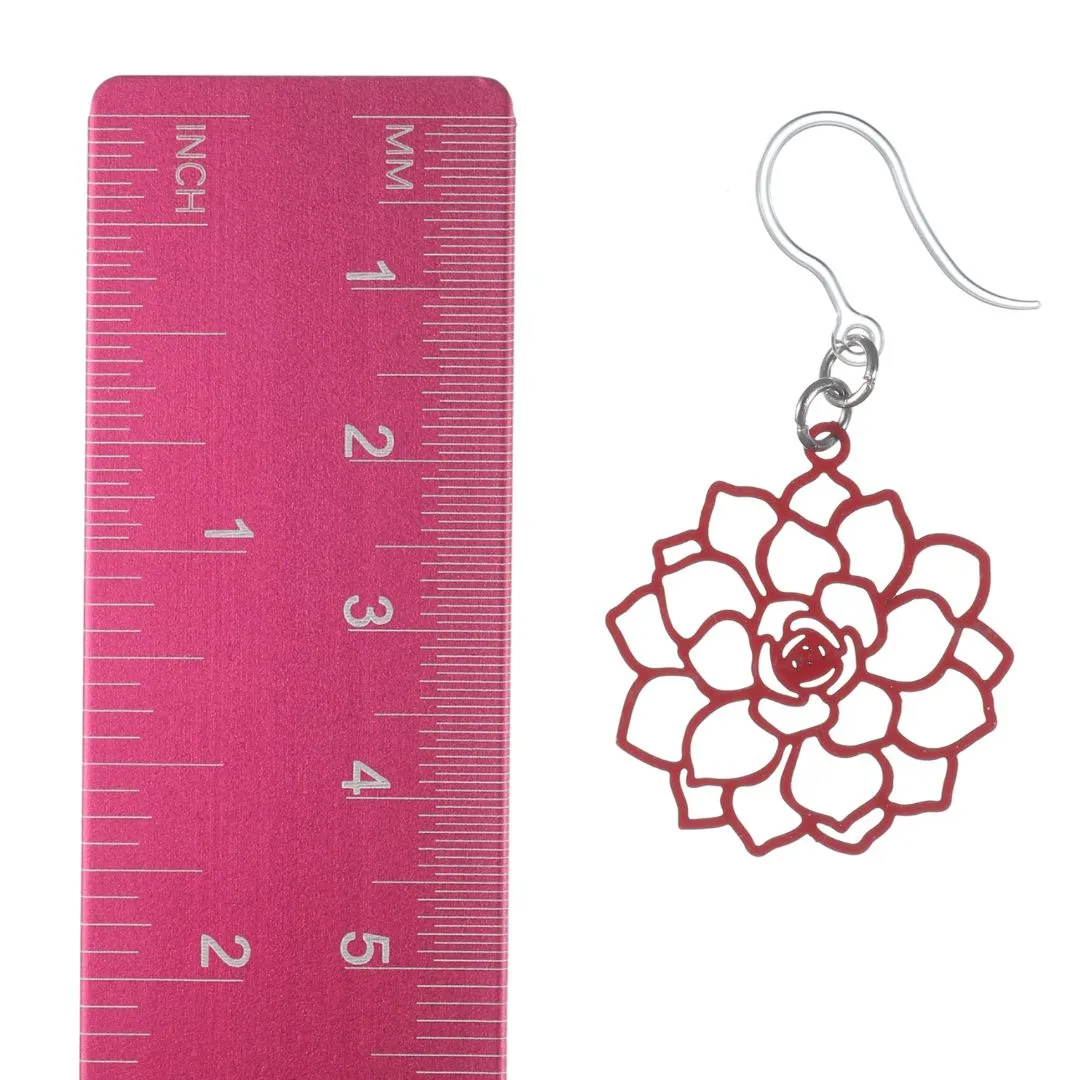 Filigree Rose Dangles Hypoallergenic Earrings for Sensitive Ears Made with Plastic Posts