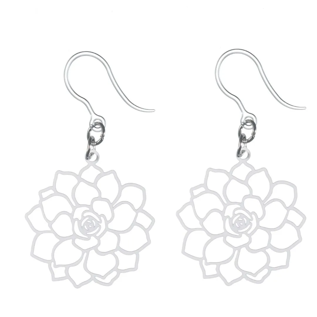 Filigree Rose Dangles Hypoallergenic Earrings for Sensitive Ears Made with Plastic Posts