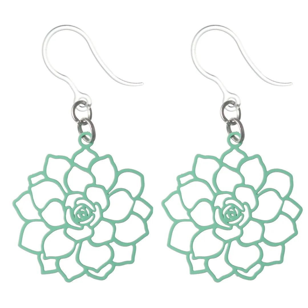 Filigree Rose Dangles Hypoallergenic Earrings for Sensitive Ears Made with Plastic Posts