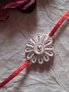 Floral forever - Silver Rakhi