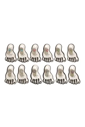FOOT SHAPE WITH FLOWER RHINESTONES TOE RING