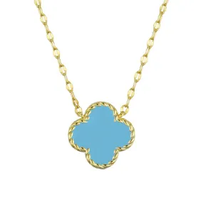 Four Leaf Clover Necklace - Turquoise