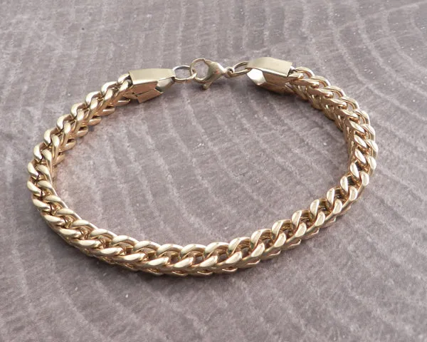 Franco Box Black Stainless Steel Bracelet 8.5