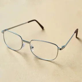 Full Metal Frame Resin Lenses Presbyopic Glasses Reading Glasses  1.50D(Silver)