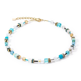 GeoCUBE® Iconic necklace gold turquoise