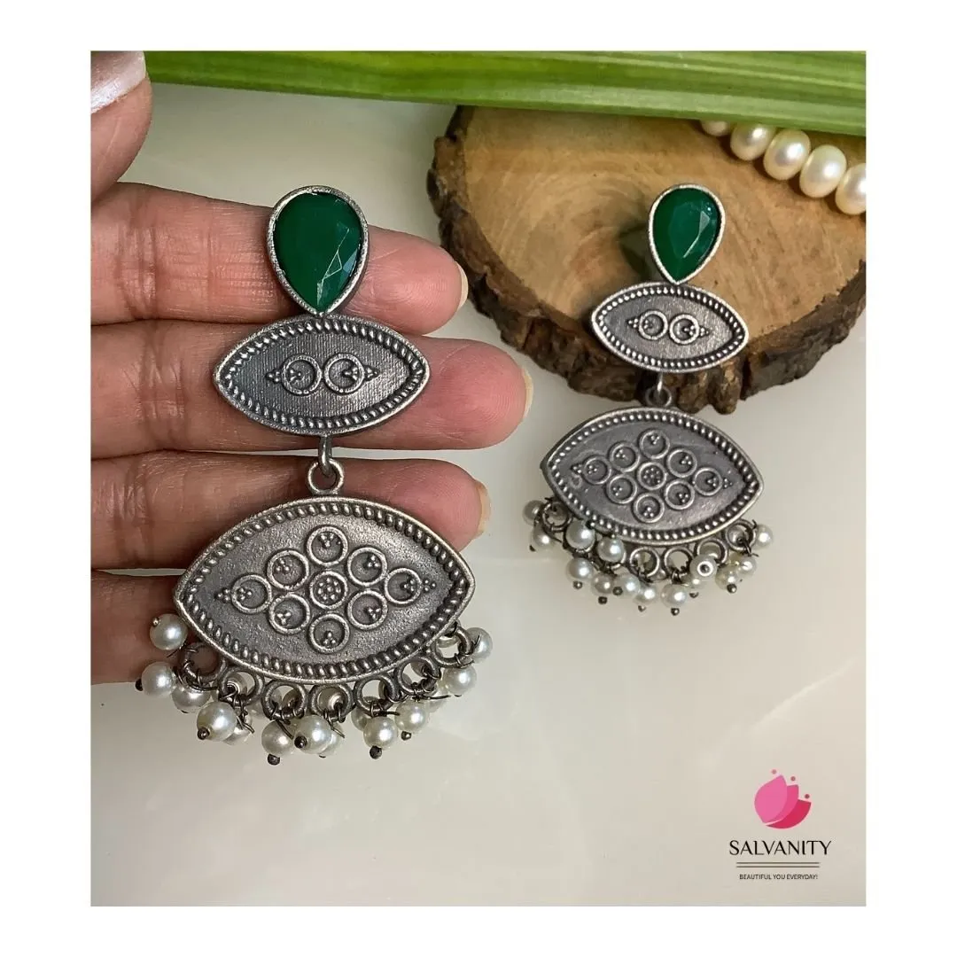 German Silver Royal Eyes Earrings