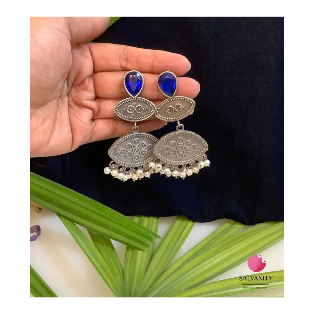German Silver Royal Eyes Earrings