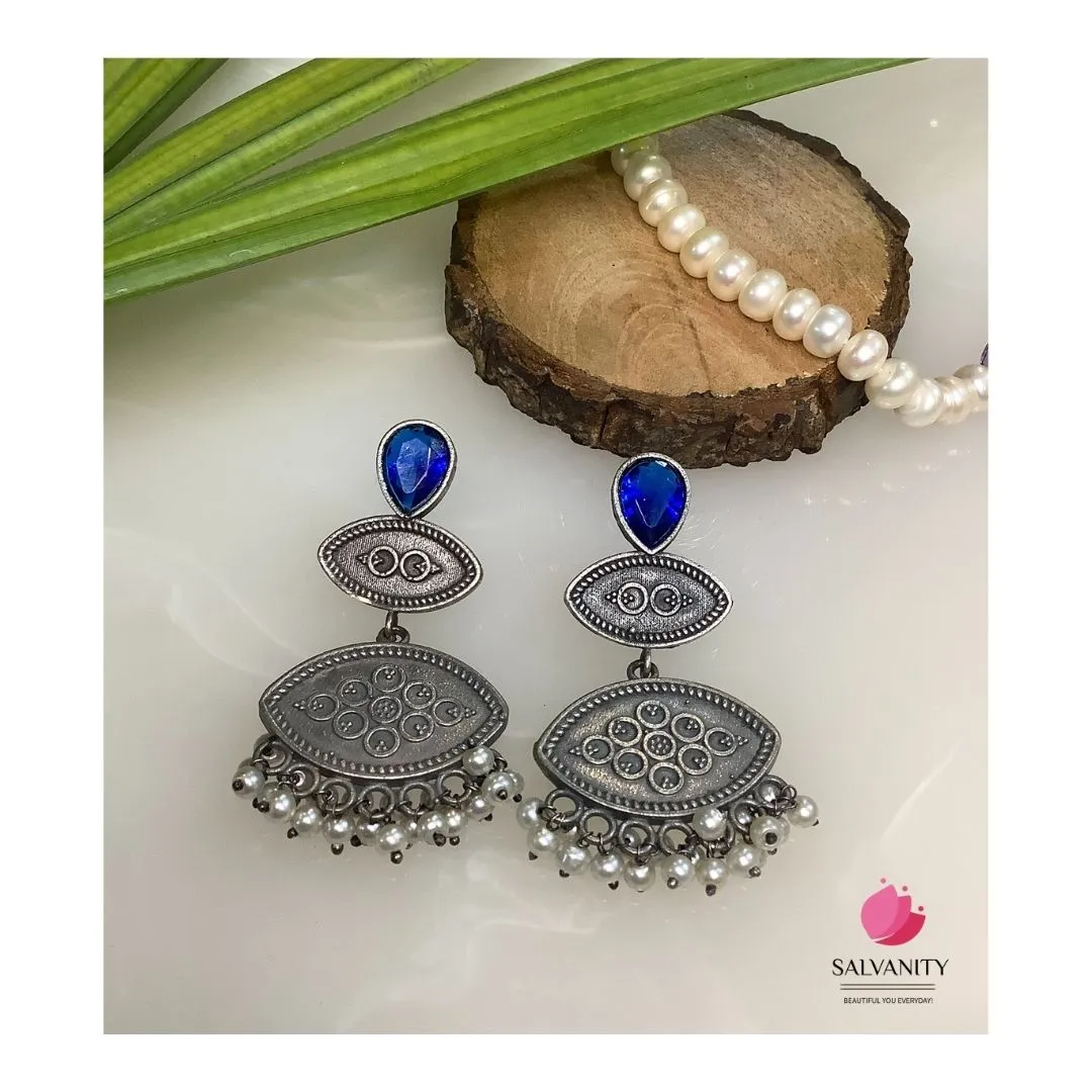 German Silver Royal Eyes Earrings