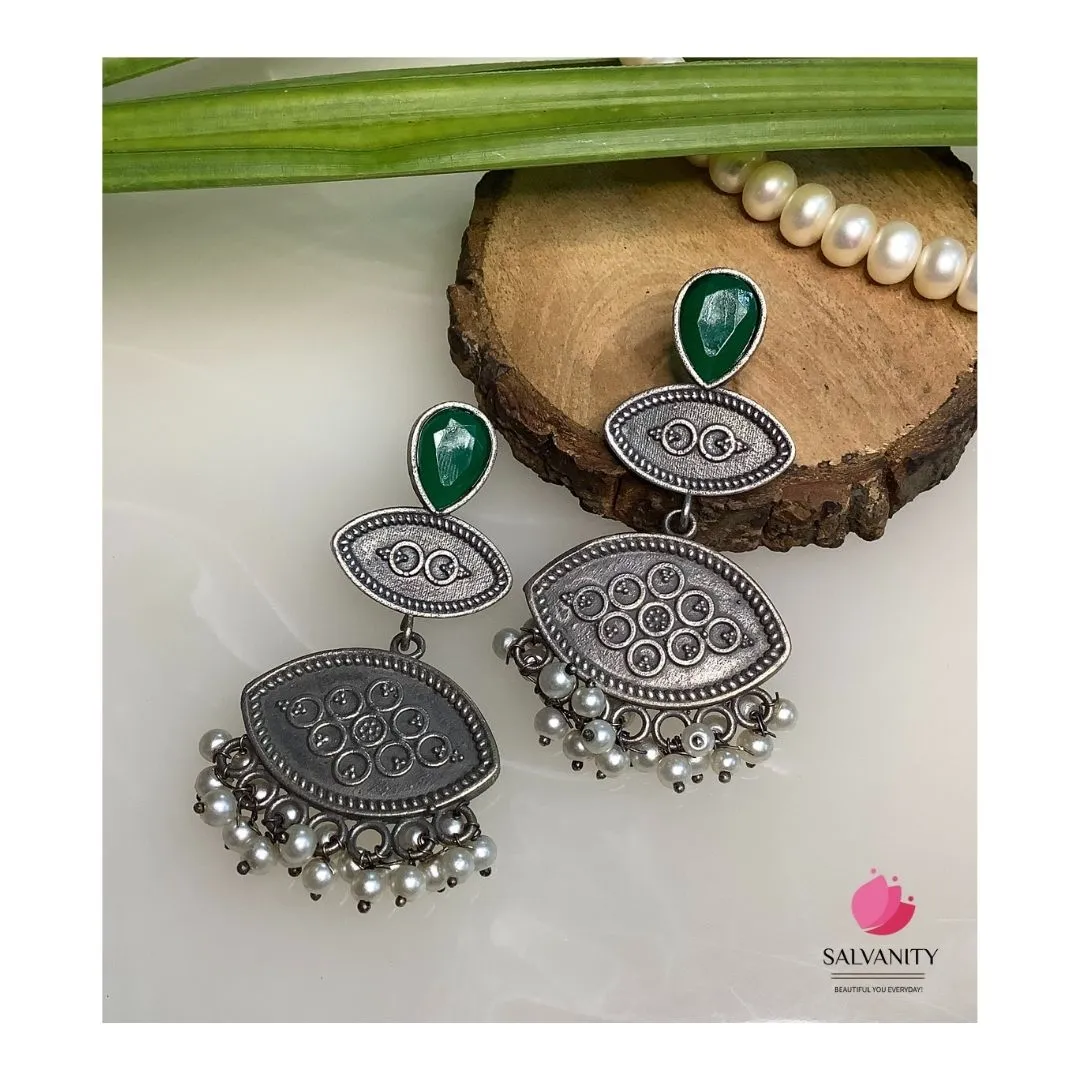 German Silver Royal Eyes Earrings