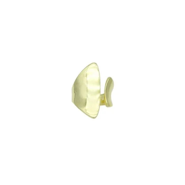 Gold Fan Shape Statement Adjustable Ring