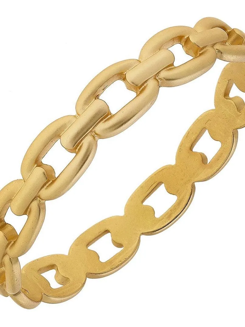Gold Frozen Chain Bangle Bracelet