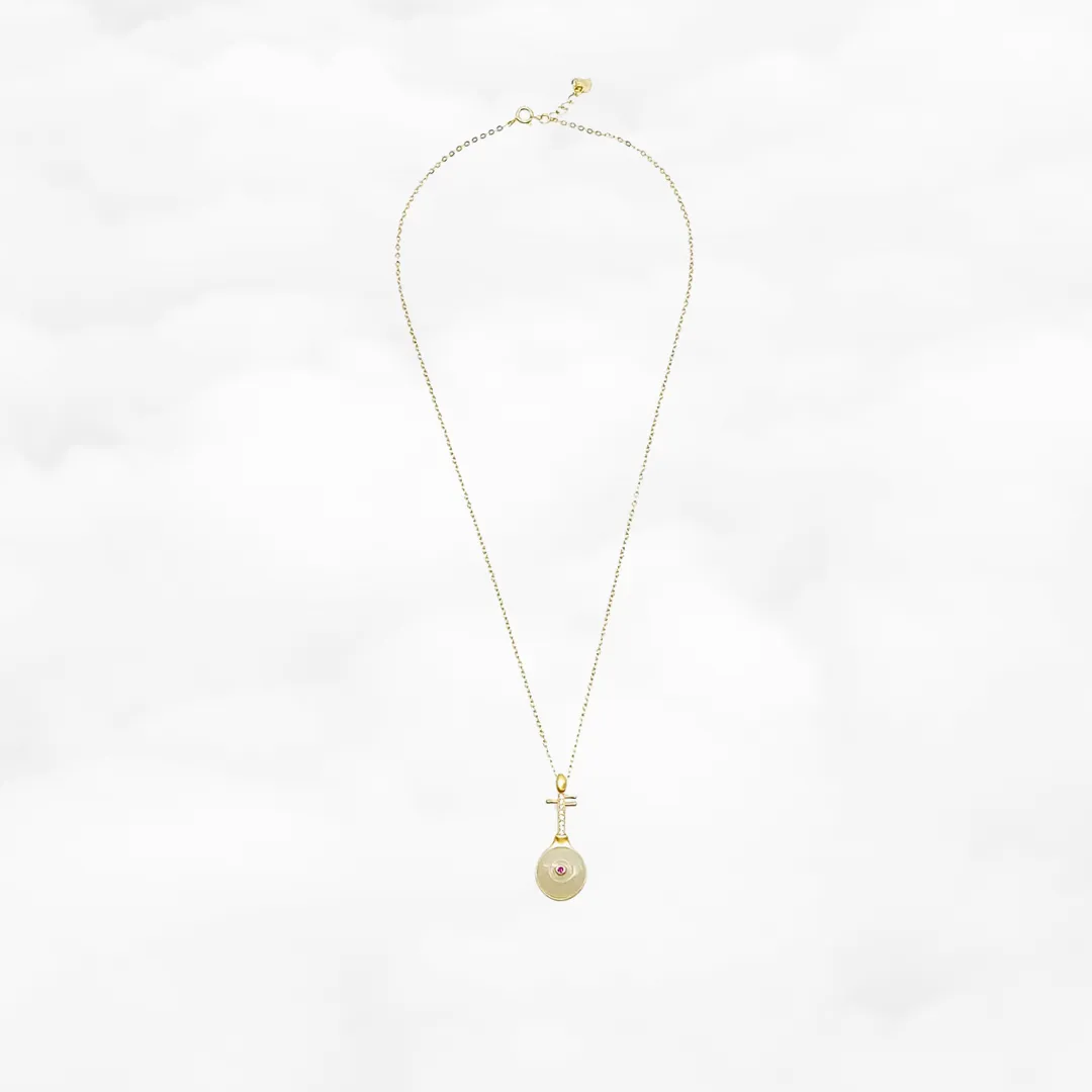 Gold Pipa Hetian Jade Necklace