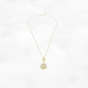 Gold Pipa Hetian Jade Necklace