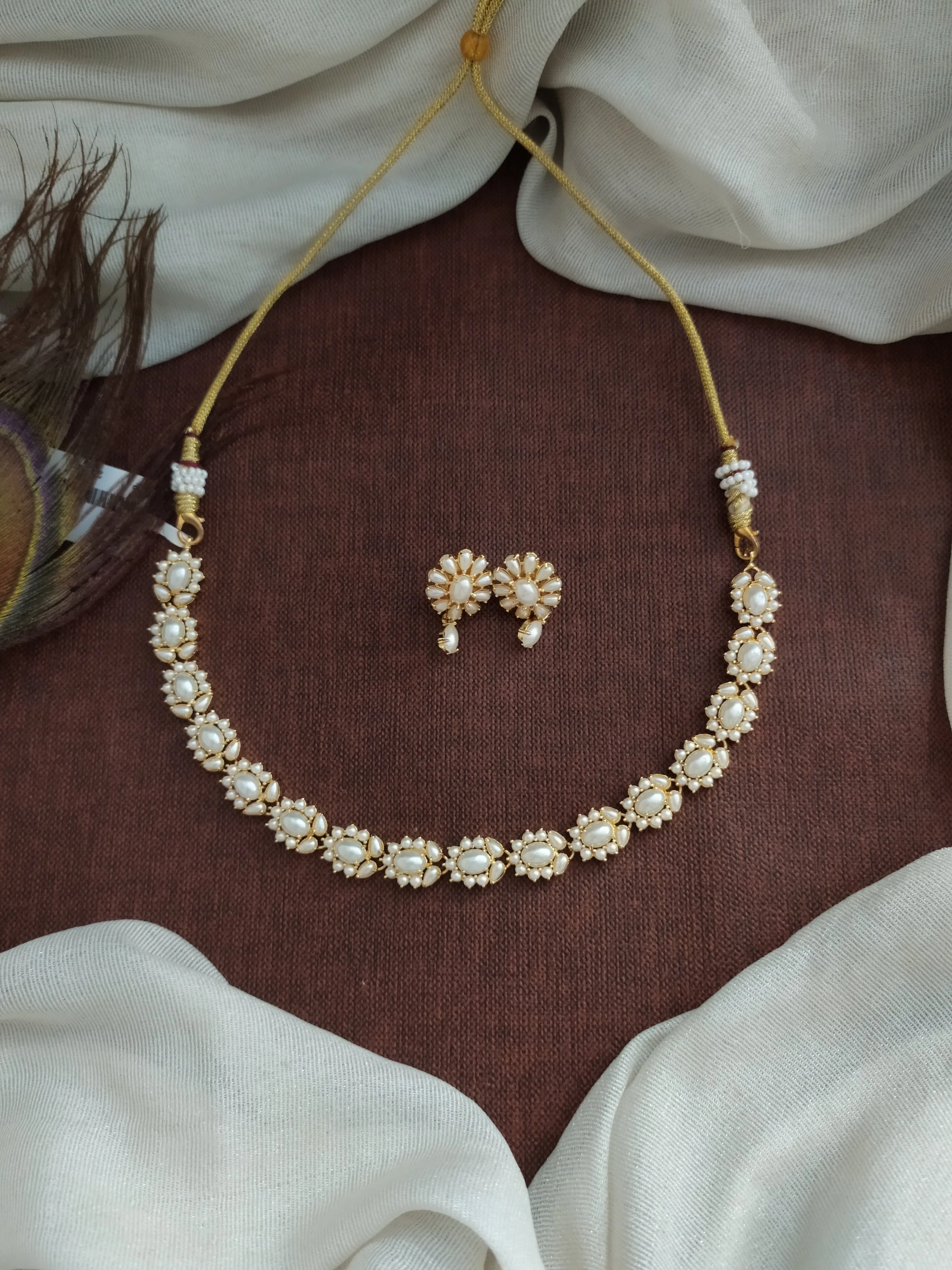 Gold-Plated Zircon Necklace Set with Matching Studs - Available in 8 Vibrant Colors