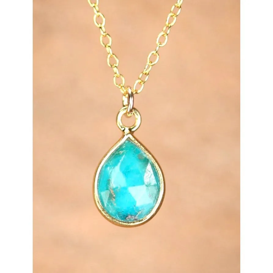 Grace Turquoise Drop Gold Necklace