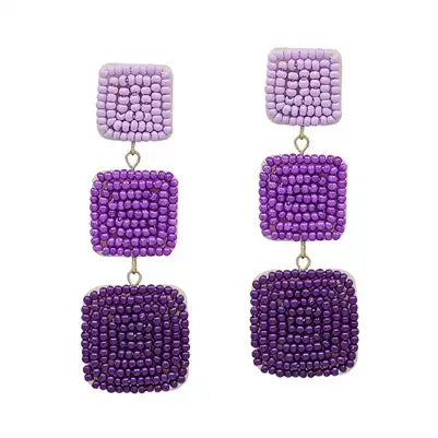 Graduated Seed Bead Dangle Earrings