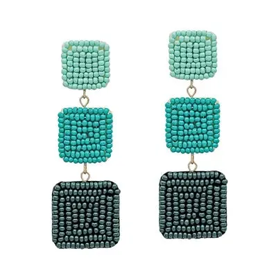 Graduated Seed Bead Dangle Earrings