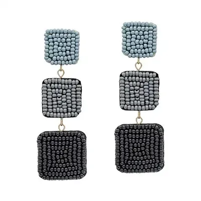 Graduated Seed Bead Dangle Earrings
