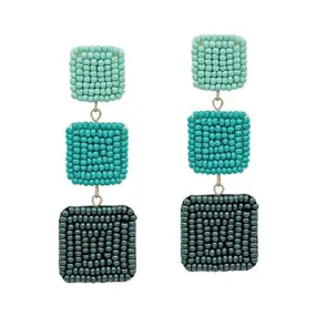Graduated Seed Bead Dangle Earrings