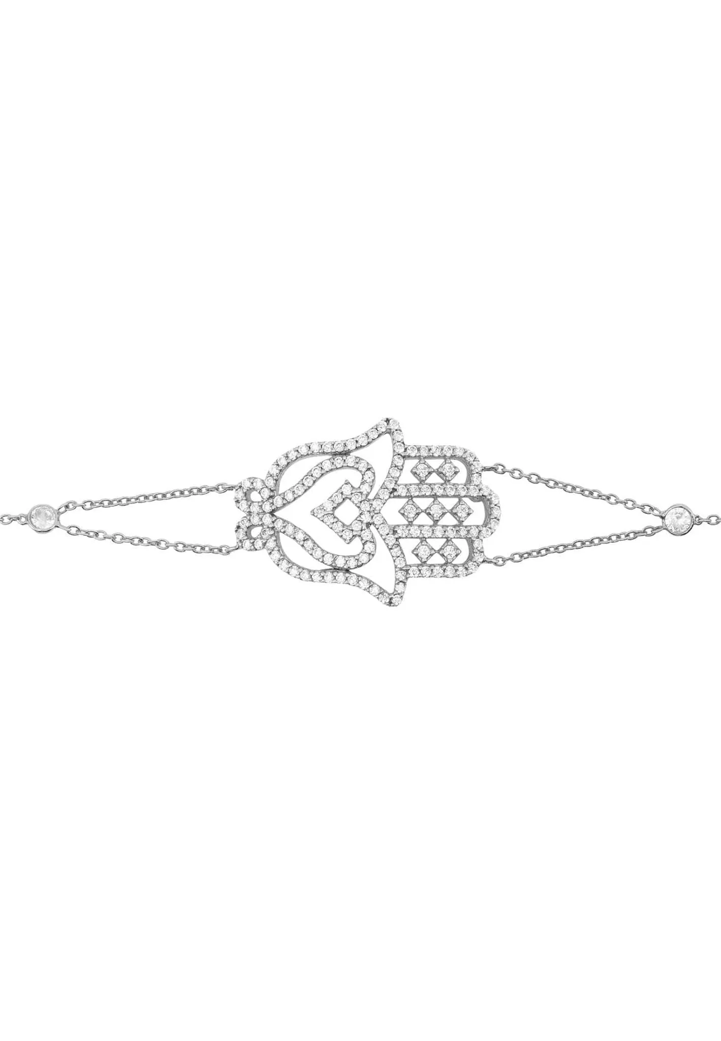 Hamsa Large Hand Of Fatima Bracelet Silver