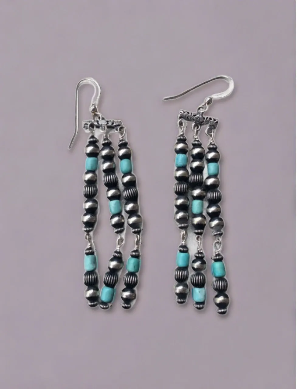 Hand Crafted Dry Creek Turquoise Necklace And Earring Set