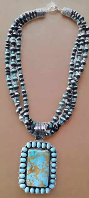 Hand Crafted Dry Creek Turquoise Necklace And Earring Set