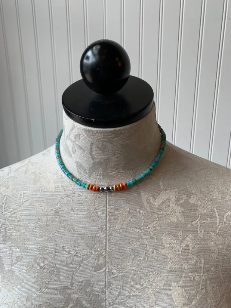 Handmade Sterling Silver Pearls Versatite & Spiny Oyster Choker Necklace