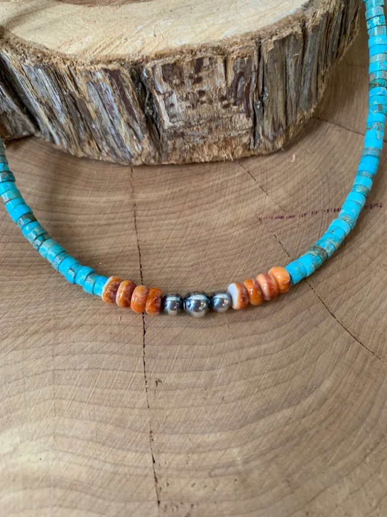Handmade Sterling Silver Pearls Versatite & Spiny Oyster Choker Necklace