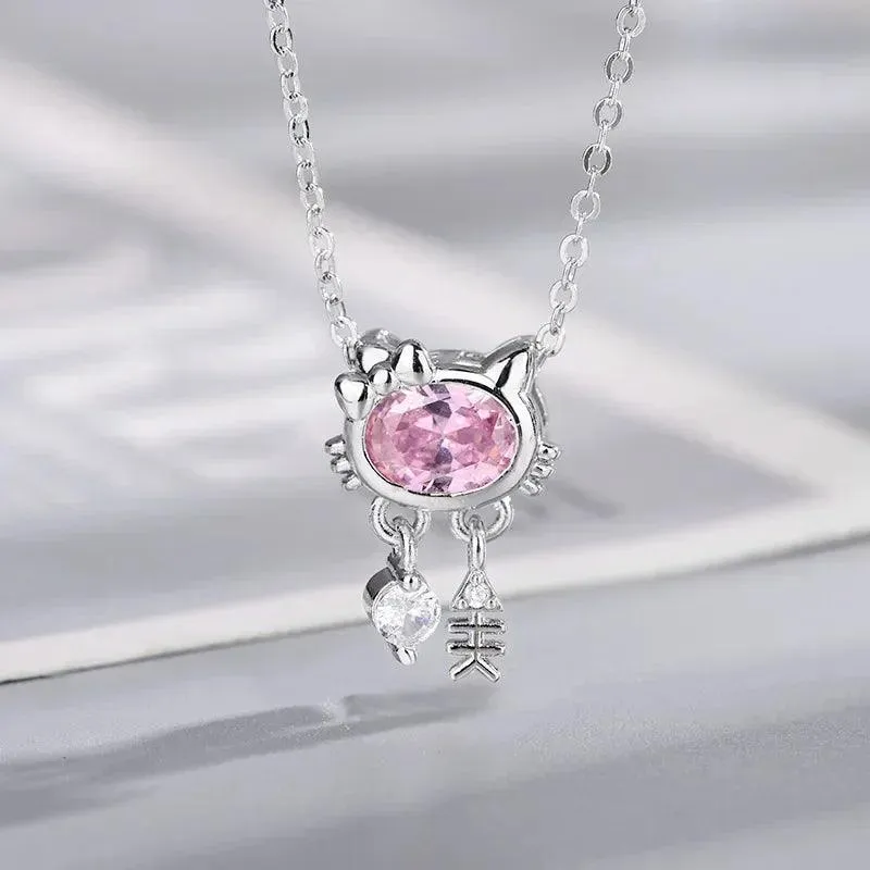 Hello Kitty Zircon Pendant: Sparkling Elegance & Whimsical Charm