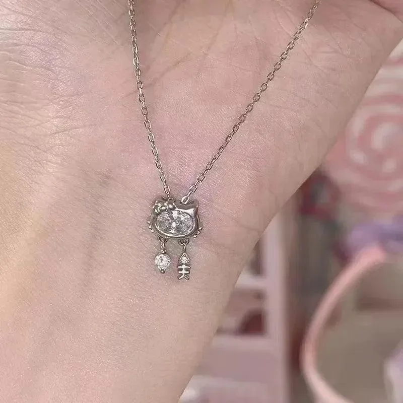 Hello Kitty Zircon Pendant: Sparkling Elegance & Whimsical Charm