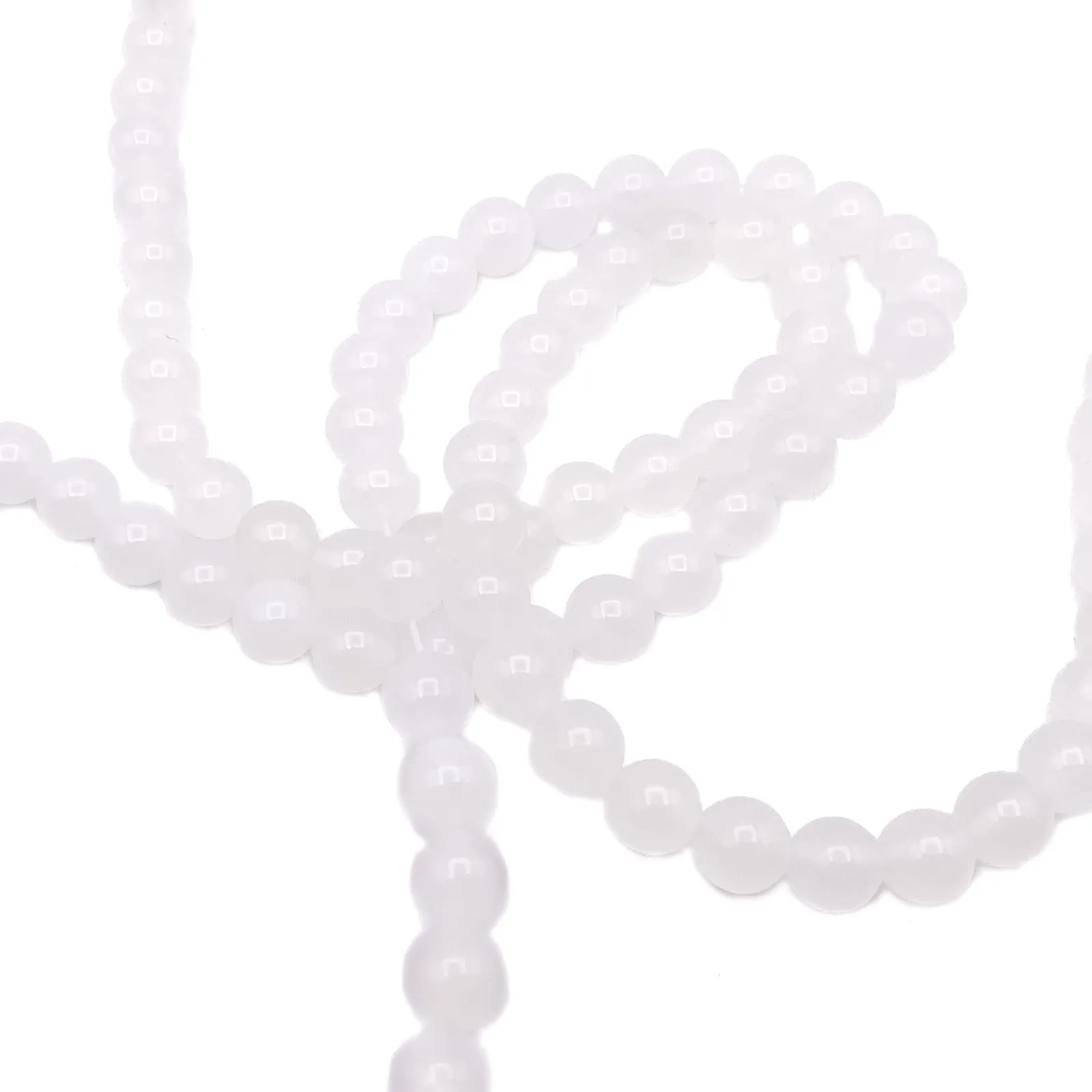 Jade White AAA 9mm Smooth Rounds Bead Strand