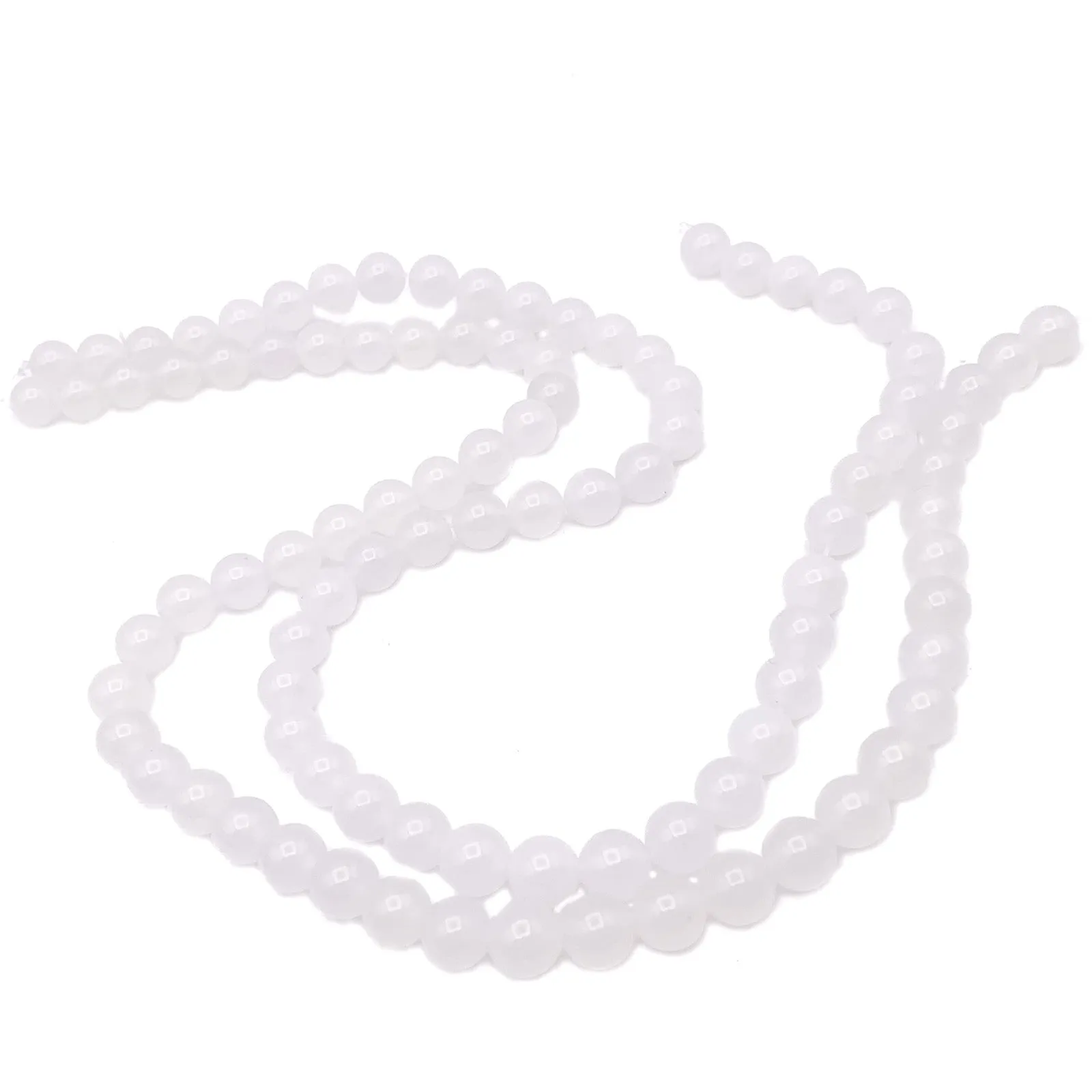 Jade White AAA 9mm Smooth Rounds Bead Strand