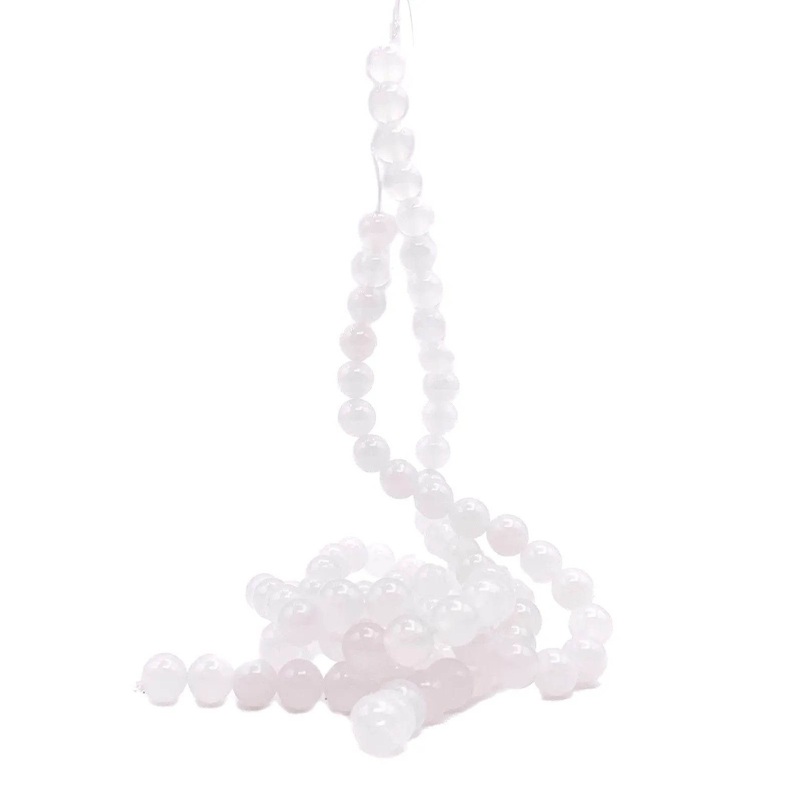 Jade White AAA 9mm Smooth Rounds Bead Strand