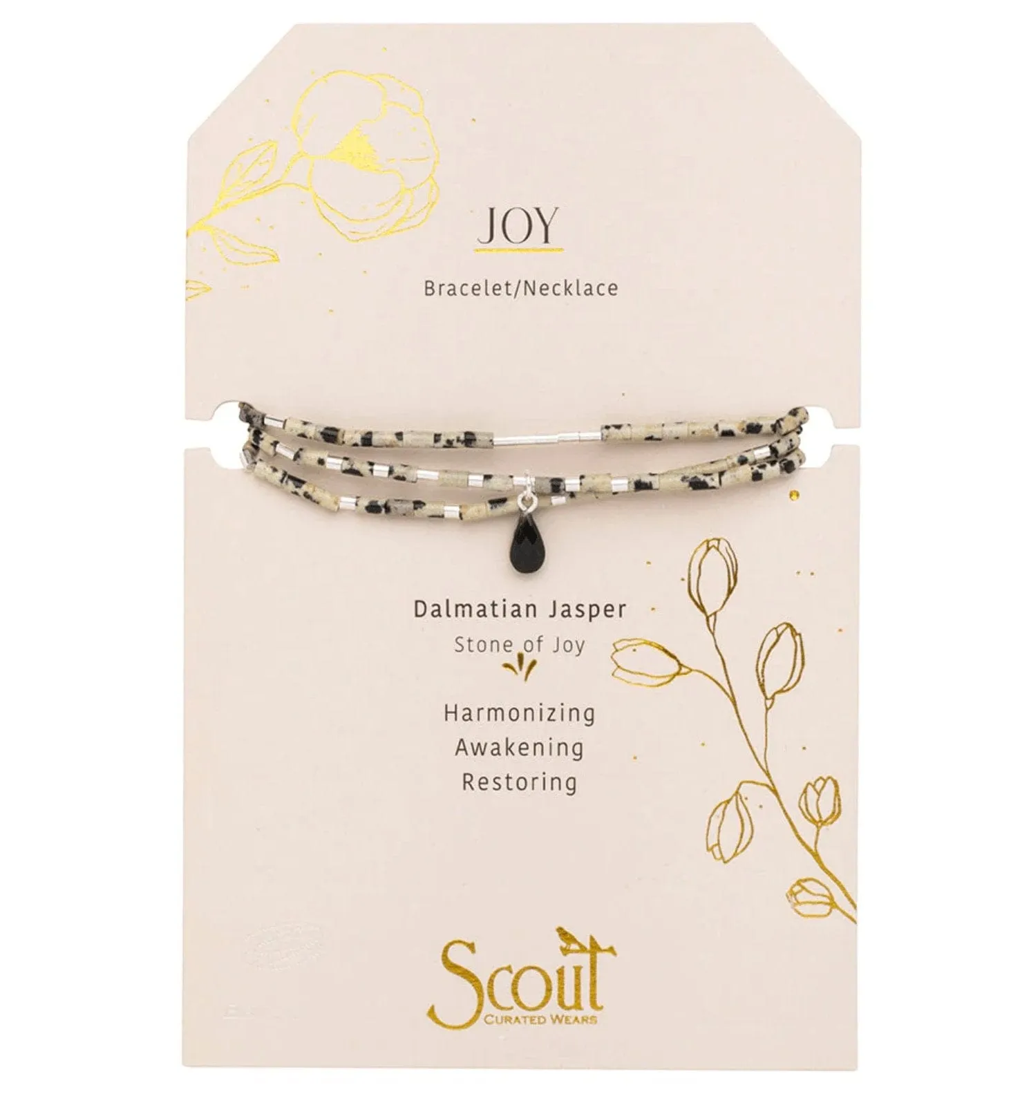 Jasper/Obsidian/Silver Stone of Joy Bracelet