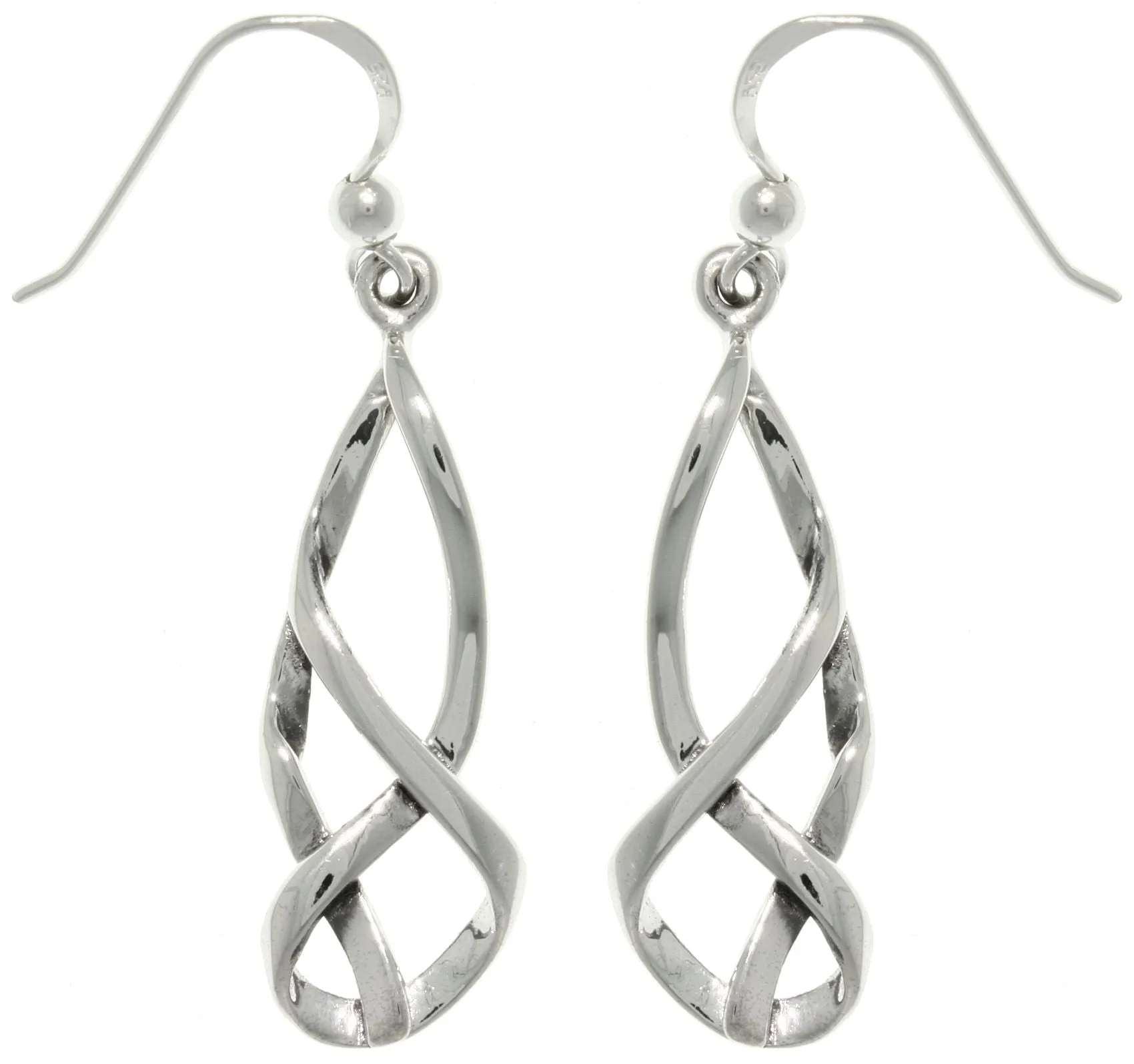 Jewelry Trends Sterling Silver Celtic Balance Knot Dangle Earrings