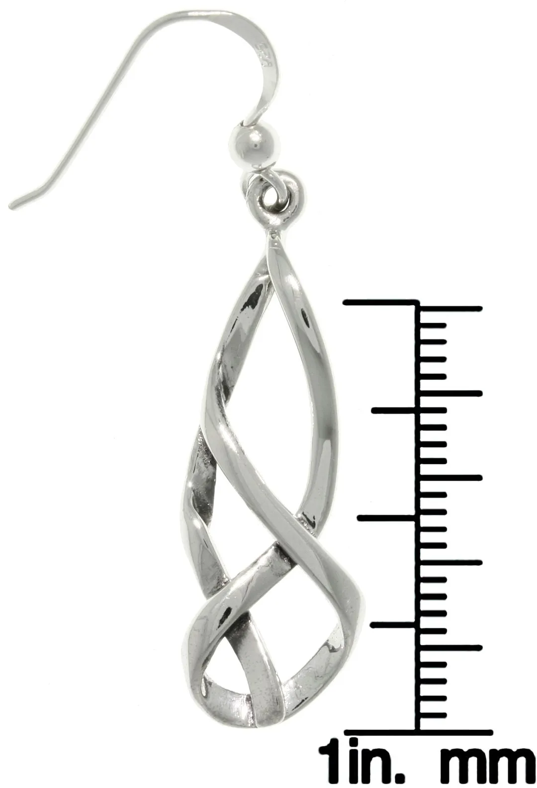 Jewelry Trends Sterling Silver Celtic Balance Knot Dangle Earrings
