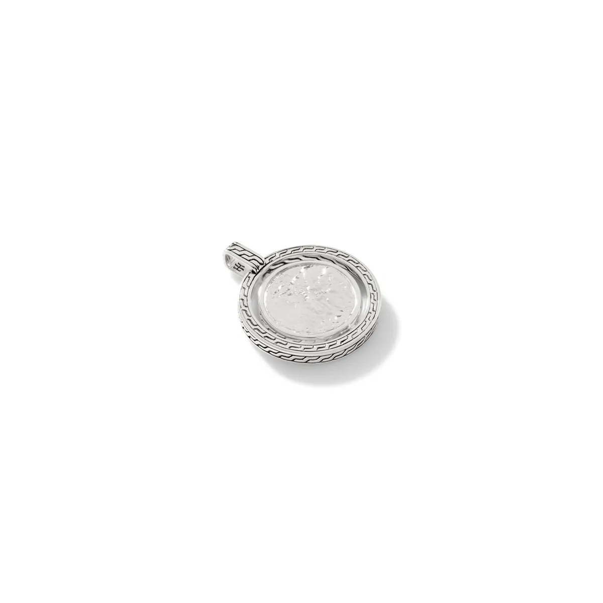 John Hardy Mens Classic Chain Sterling Silver 24mm Round Pendant