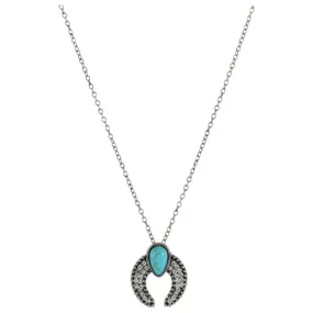 Justin Ladies Naja Rhinestone Silver & Turquoise Necklace 22023NJ1