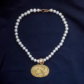 Kevin's Freshwater Pearl Bob White Quail Pendant Necklace