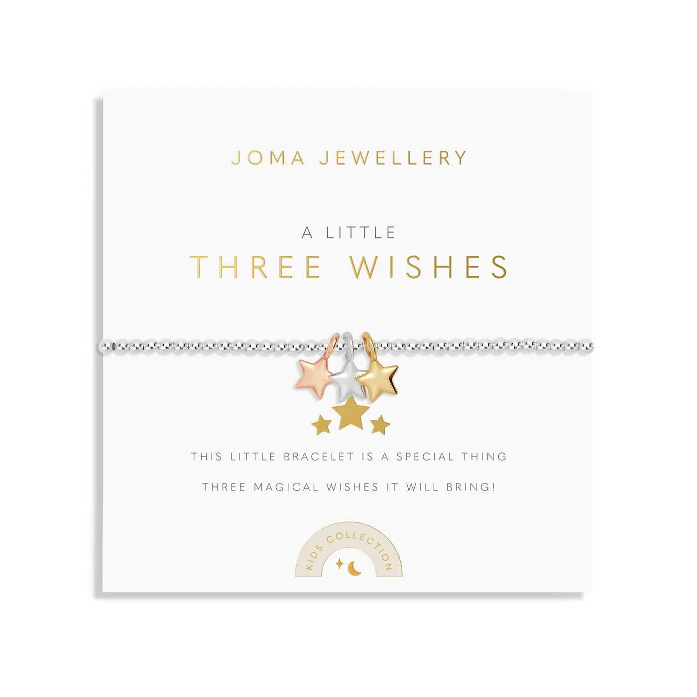 Kids A Little Three Wishes Silver Gold & Rose Gold Plated Bracelet C772